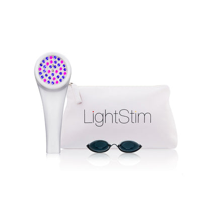 LightStim Clear Skin; Easy to use at home handheld LED dual wave light therapy to heal and calm acne prone skin and breakouts. Blue light destroys acne causing bacteria and therapeutic red light soothes inflamed skin. Patented therapeutic dual wave light energy heals and calms skin from withinin.
