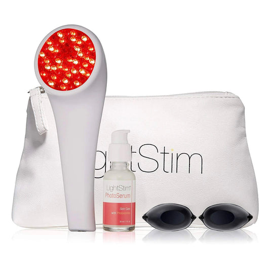 LightStim Ageless; An at home LED handheld therapy to stimulate collagen, soothe red and inflamed skin and reduce the appearance of fine lines and wrinkles. Patented therapeutic light energy improves skin from within.