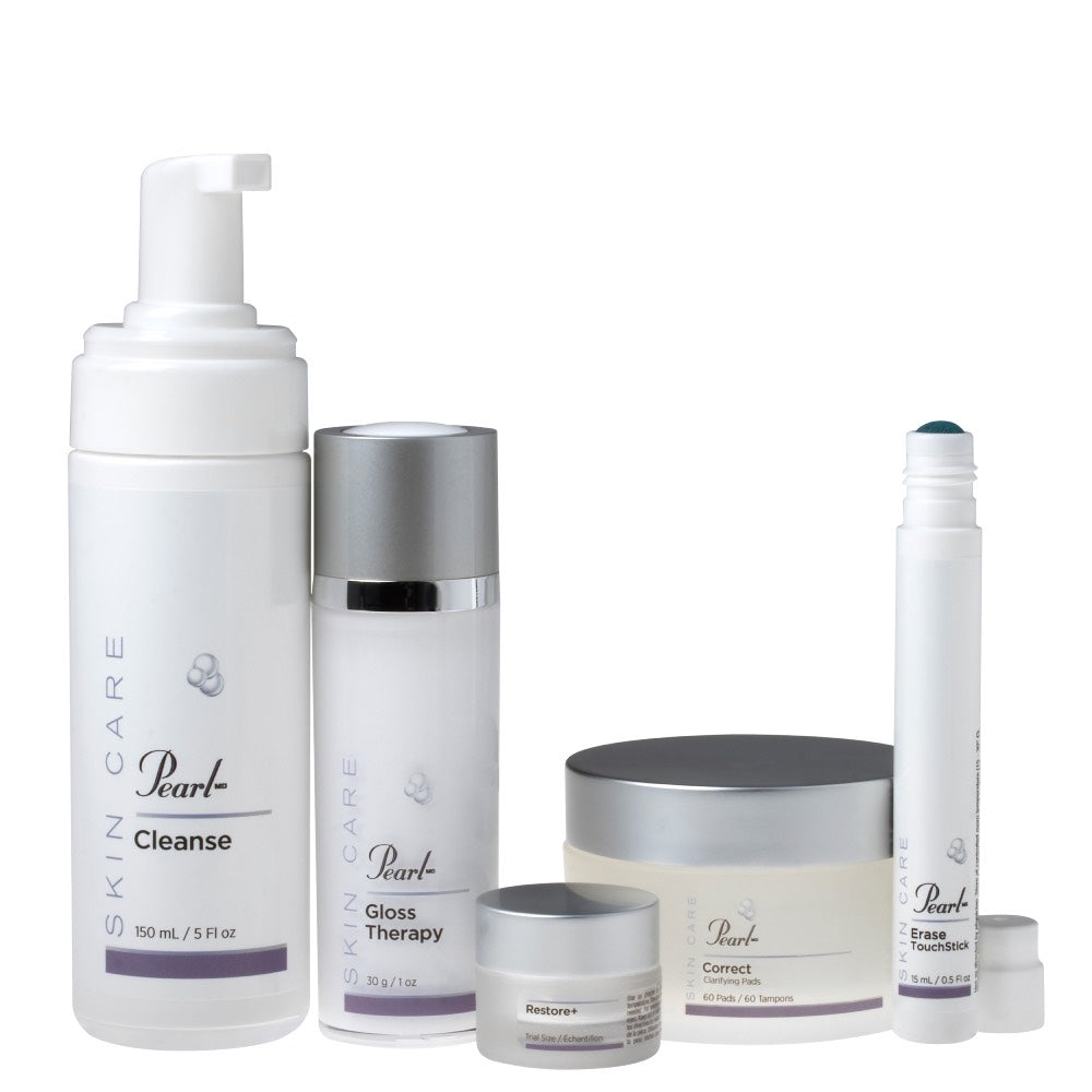 PearlMD Skincare Clear Skin Kit improves skin tone and texture. Ideal for acne prone skin