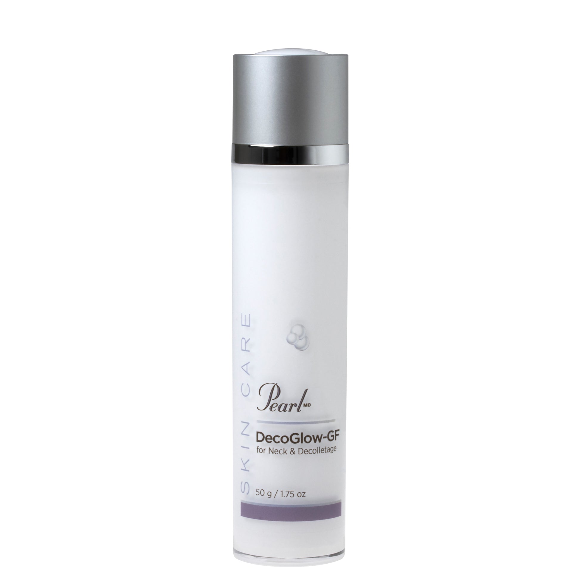 PearlMD Skincare DecoGLOW-GF is the first comprehensive treatment for the delicate skin of the neck and decotellage area containing hydroxypinacolone retinoate an advanced form of Vitamin A that provides retinoid benefits with less irritation